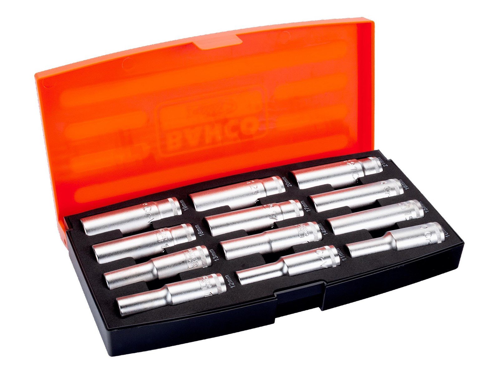 BAHCO socket set 1/2 lang 12 pieces 10-21mm BAHCO socket set 1/2 lang 12 pieces 10-21mm